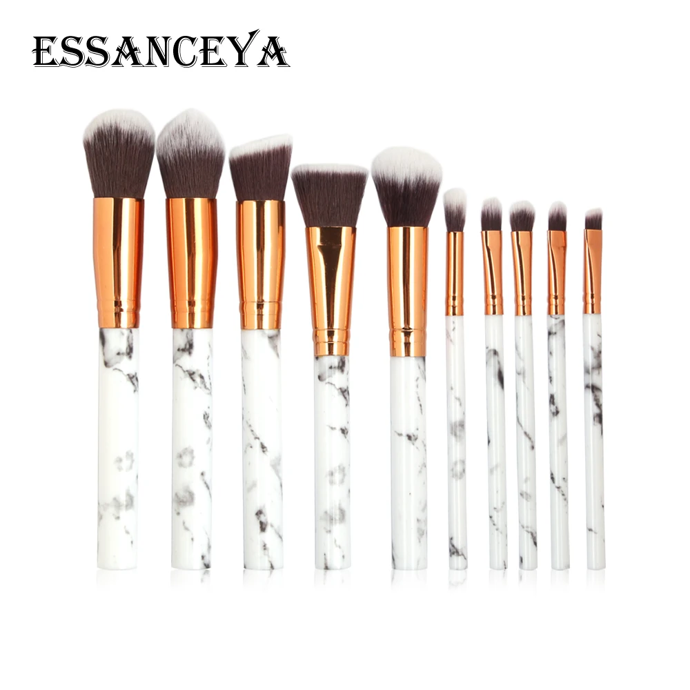 10 pcs ESSANCEYA 10/20Pcs макияж кисти набор для смешивания теней для век мягкая пудра для бровей и ресниц тени для век макияж кисти Cosmestic инструменты - Handle Color: 10 pcs
