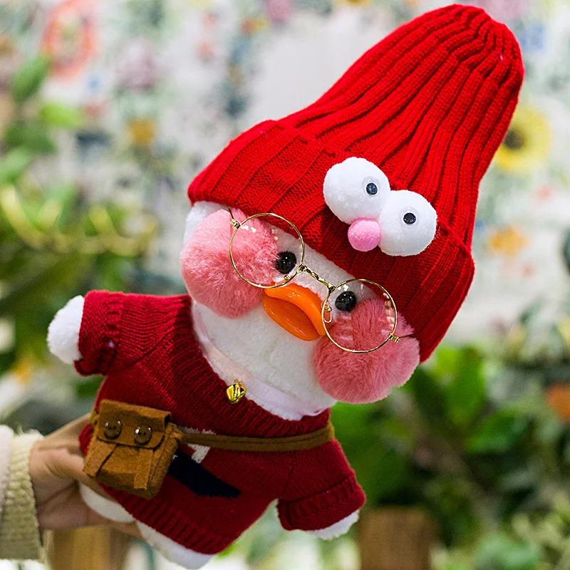 Белая плюшевая игрушка-утка с очками 30 см | Игрушки и хобби