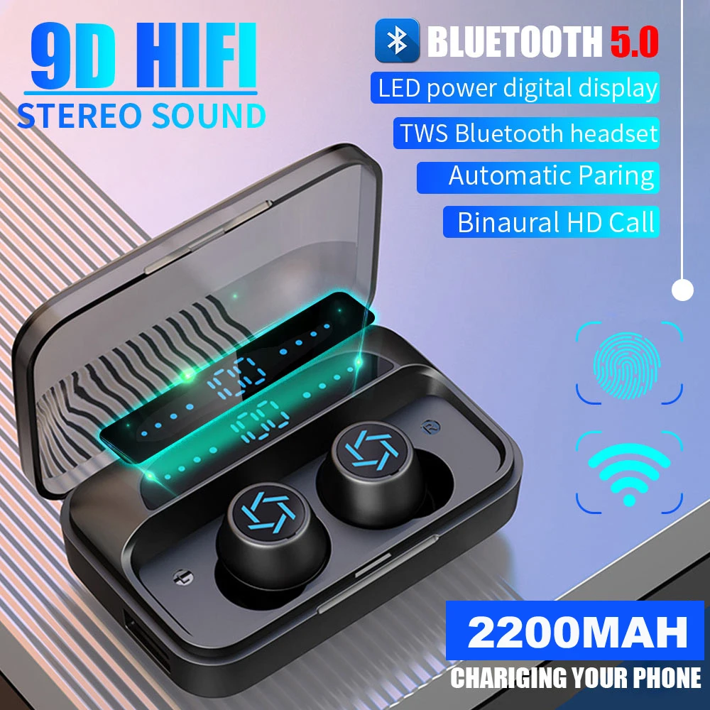 

TWS-стереонаушники с поддержкой Bluetooth, с подсветкой