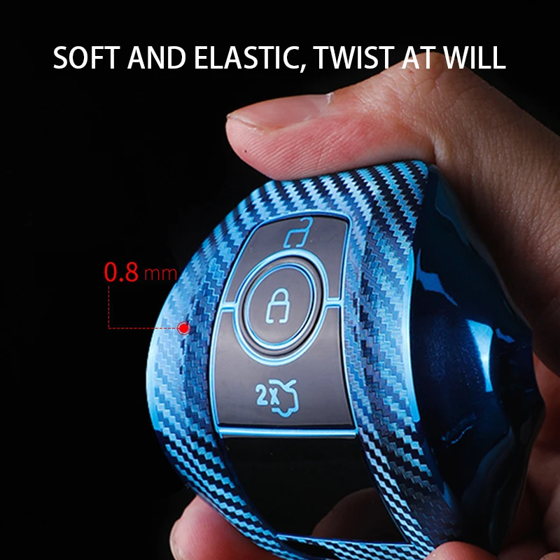 Чехол для автомобильного ключа из углеродного волокна с 3 и 4 кнопками чехол Ford