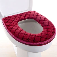 bathroom toilet seat cover soft plush washable winter warmer toilet seat mat pad cushion bathroom accessory red