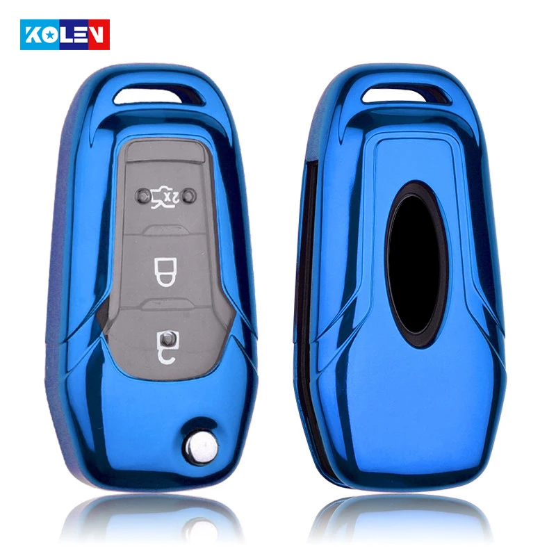 

Plating Soft TPU+PC Car Remote Key Full Cover Case For Ford Fusion Fiesta Escort Mondeo Everest Ranger Transit Car Smart Key Fob