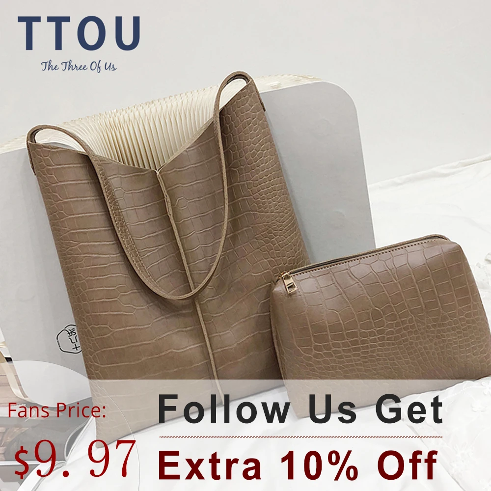 Женская сумка мессенджер через плечо TTOU черная Повседневная ведро из кожи