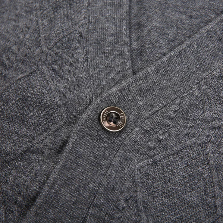 

Autumn Winter Knitting Sweater Men Wool Vests New Loose fit Warm Mens Cardigans Sleeveless waistcoats Grey Blue