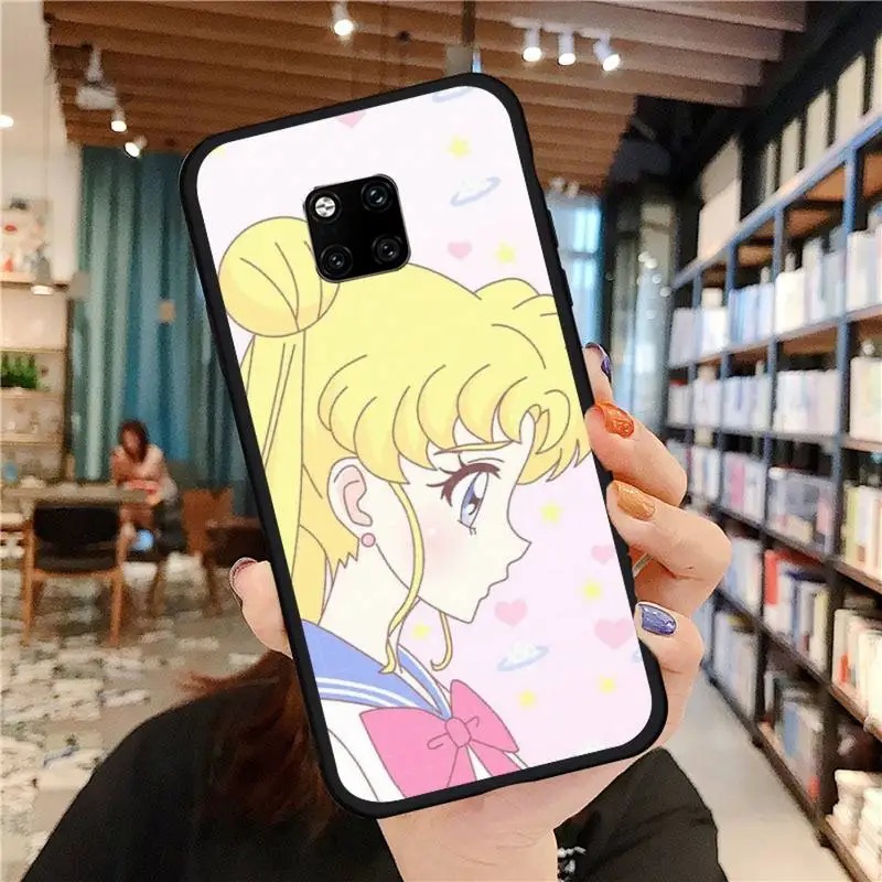 

Sailor Moon cartoon pink Phone Case For Huawei Mate 9 10 20 Pro lite 20x nova 3e P10 plus P20 Pro Honor10 lite Cover Funda Shell