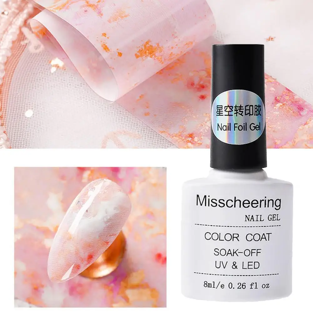 

8ml Starry Effect Nail Foil Gel Quick Drying Phototherapy Adhesive Glue Sky Transfer Manicure Gel Accessory for Female