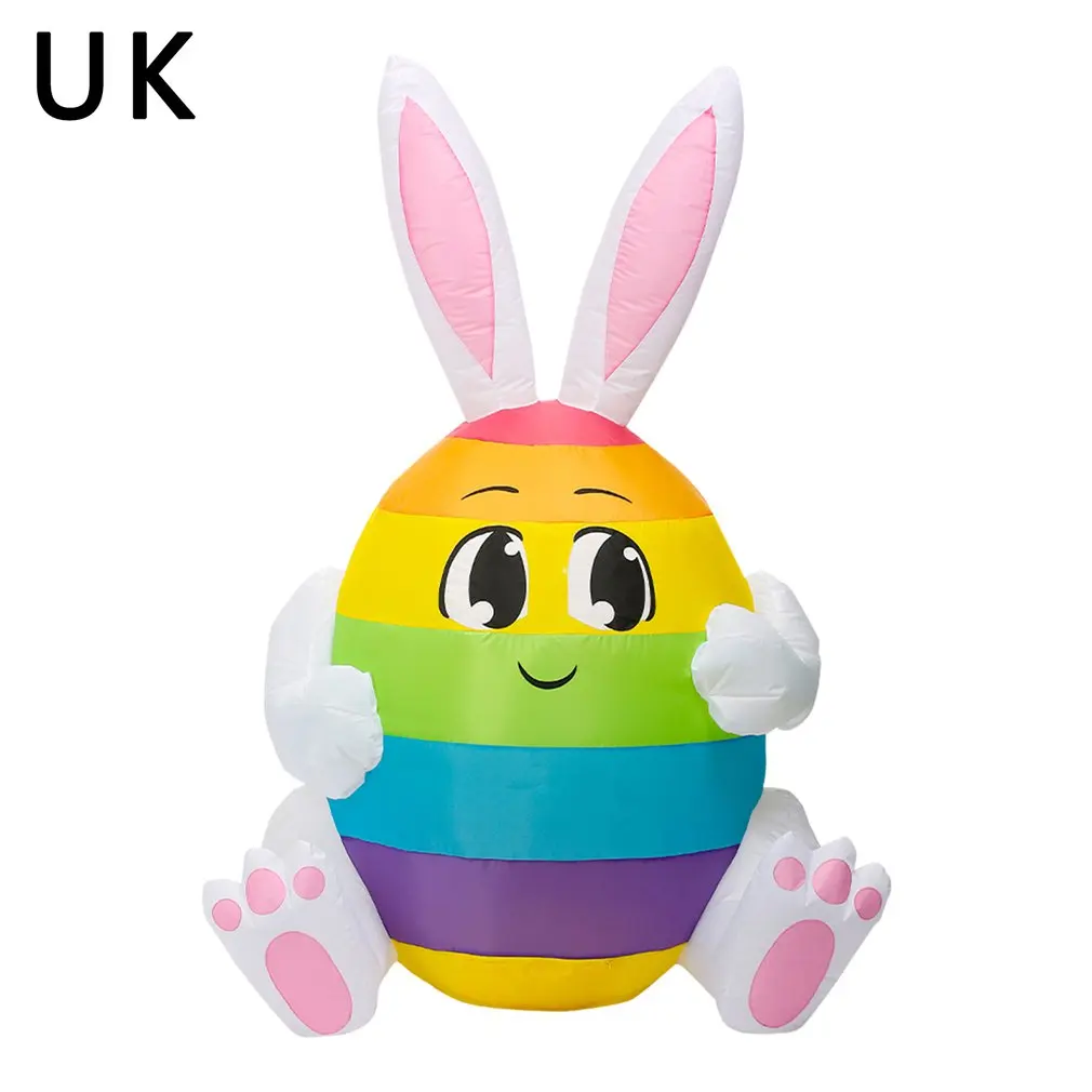 

1.5m Easter Inflatables Bunny Color Egg Rabbit Outdoor Indoor Easter Holiday Decoration Yard Lawn Inflatables With LED Lights