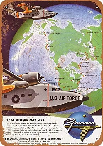 

8 x 12 Metal Sign - Grumman Albatross USAF Air Rescue - Vintage Bar Wall Decorative