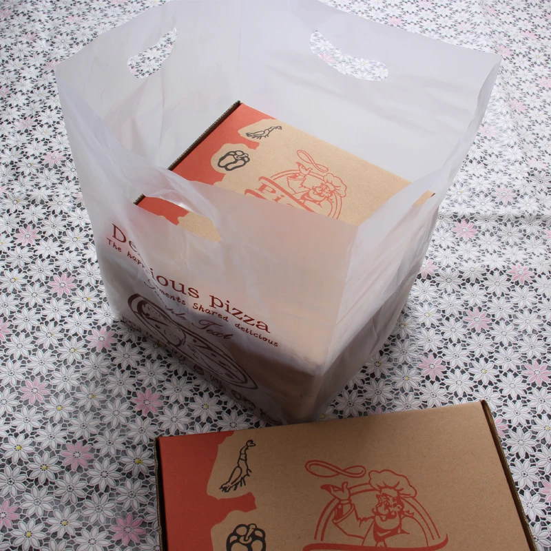 50 шт./лот Пицца на вынос упаковка жилет сумка для 7/9/10/12 дюймов пластиковая коробка