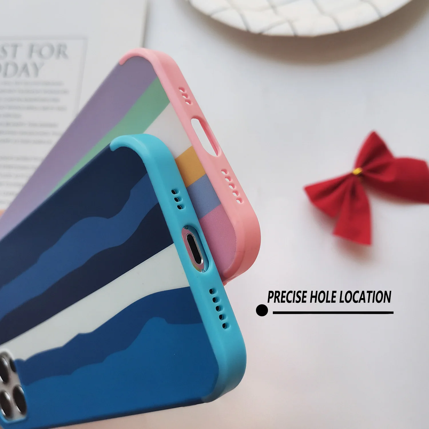 

High Quality Rainbow Liquid Silicone Phone Case for iPhone 12 11 Pro Max Xr Xs 7 8 Plus SE 2020 Foral Tpu Case New Cover