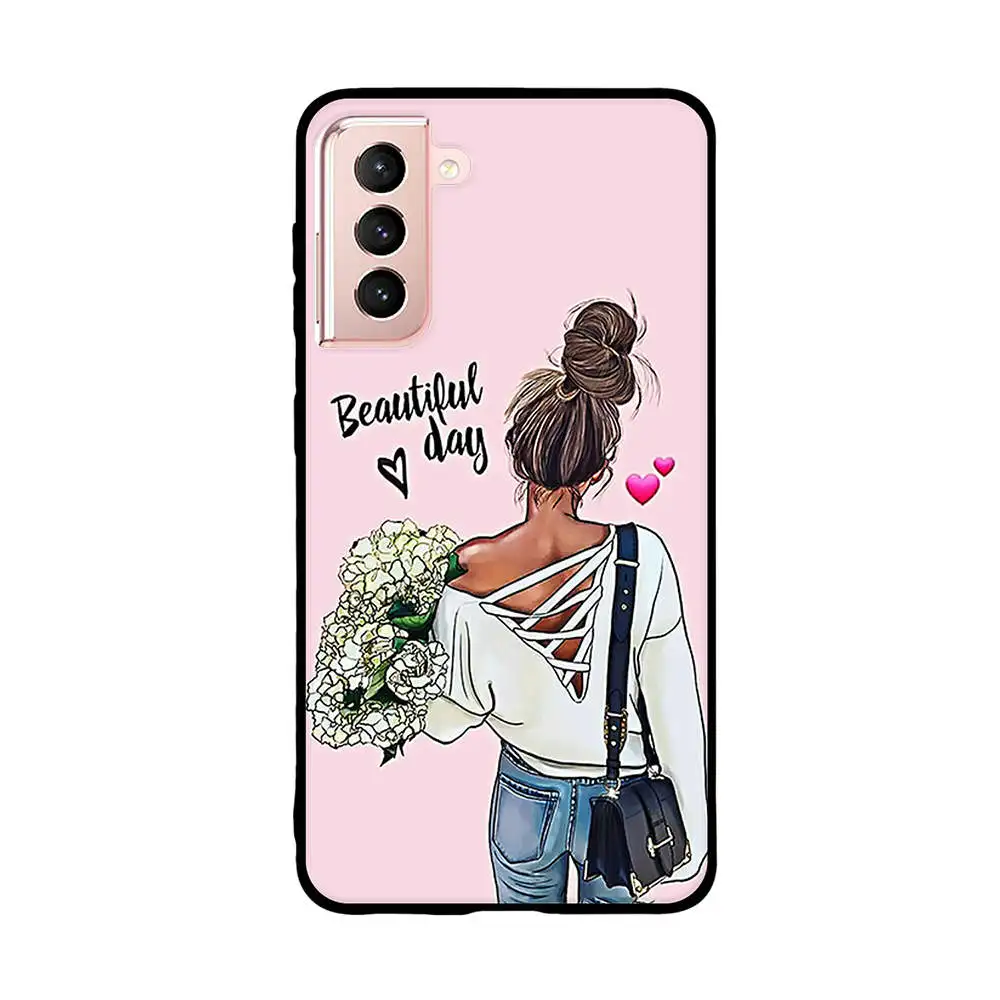 

For Samsung Galaxy S21 Plus Ultra S21plus S21ultra SM-G990F SM-G996B SM-G998B Case TPU Girls For Samsung S21 Plus Ultra Cover