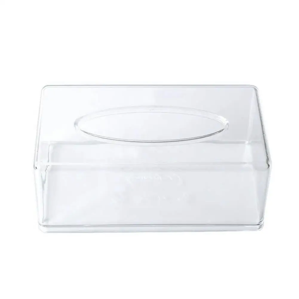 

Transparent Home Hotel Desktop Tissue Paper Holder Box Napkin Container Case