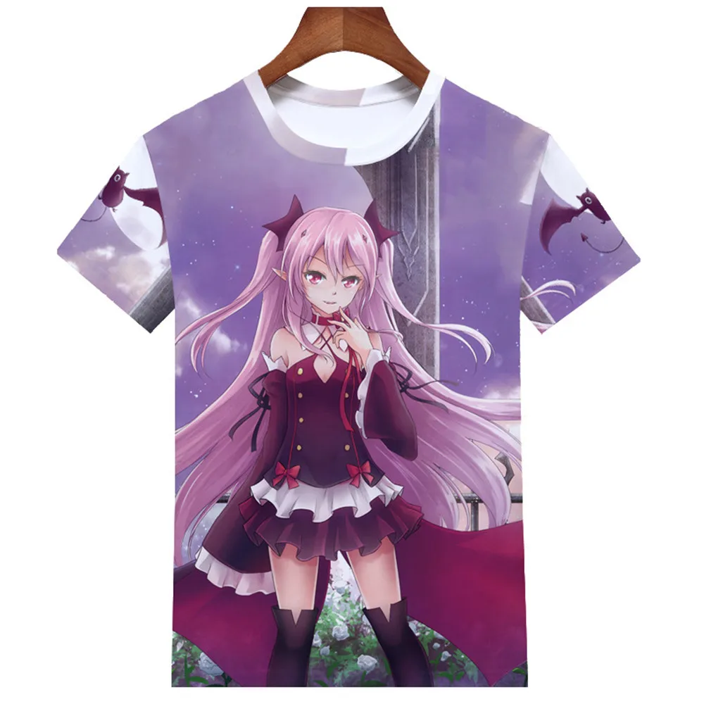 Anime Seraph Of The End Krul Tepes Cosplay Costume Owari no Vampire 3D printed T-shirt top for women | Тематическая одежда и