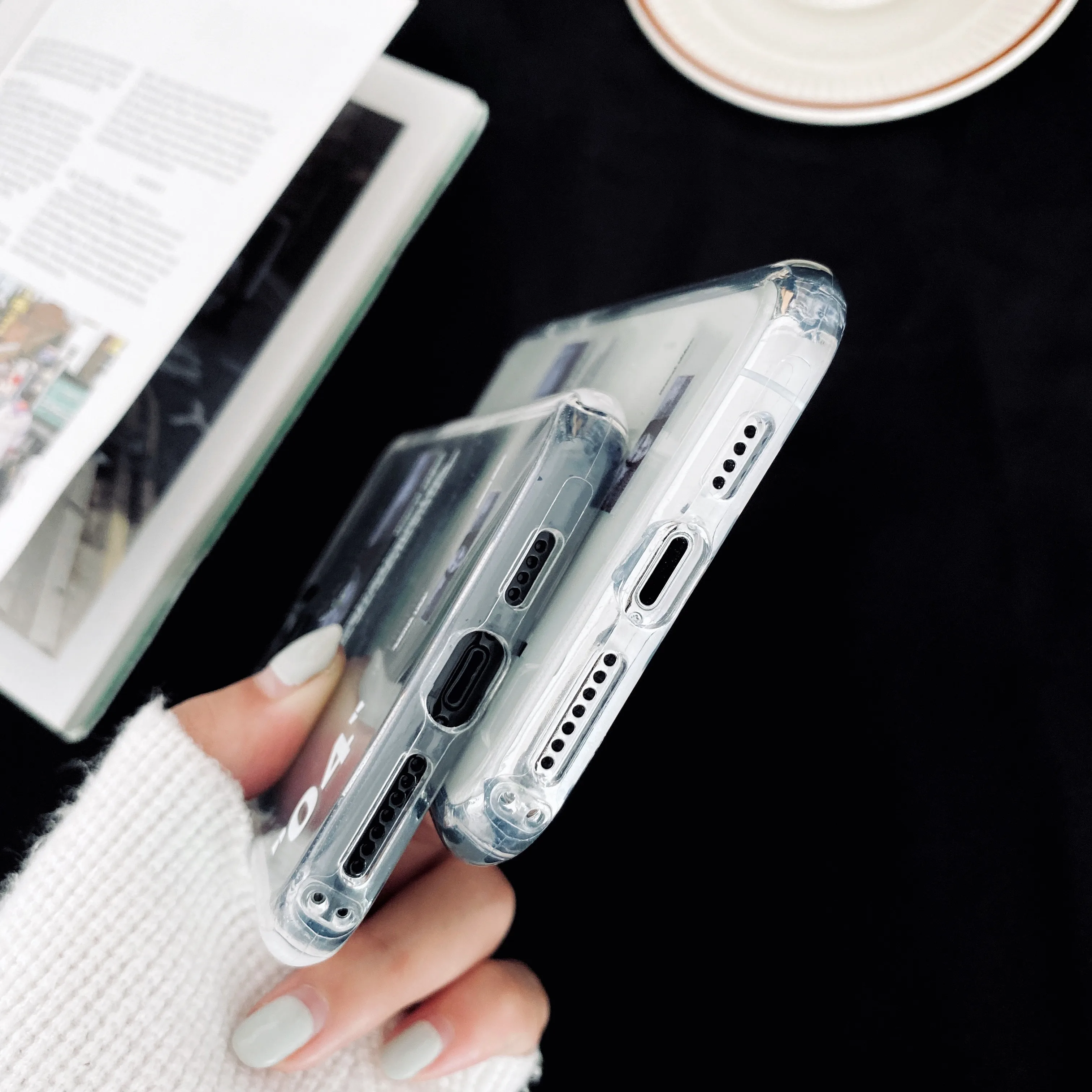 Street Luxury soft edge silicone clear case for iphone 14Pro 11 12 13 Pro X XS MAX XR 7 8 plus fashion art Mona Lisa label cover