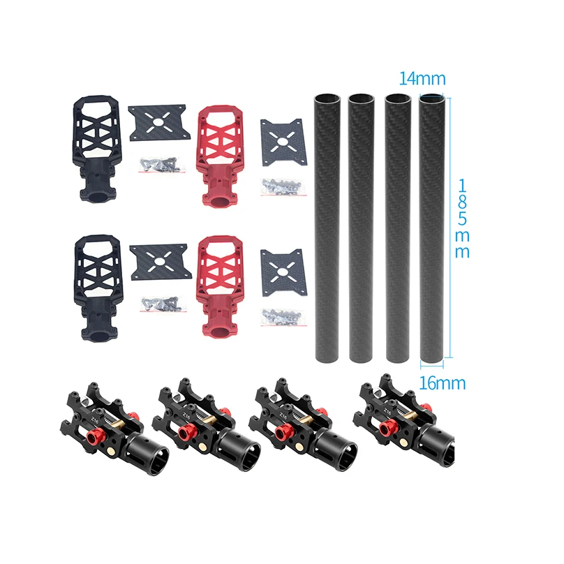 4 шт. 3K трубка из углеродного волокна с зажимом 16 мм держатель пластины крепления двигателя Z16 Складная трубка для 4-осевого самолета квадрокоптера DIY