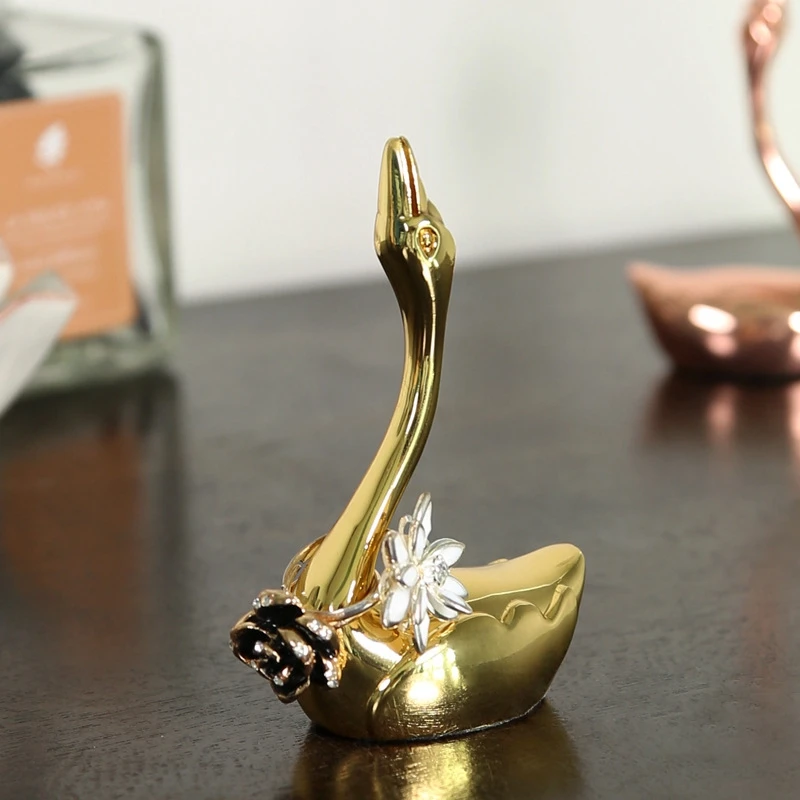 

Swan Ring Holder Creative Nordic Jewelry Holder Desktop Business Card Holder Metal Message Holder Ornaments