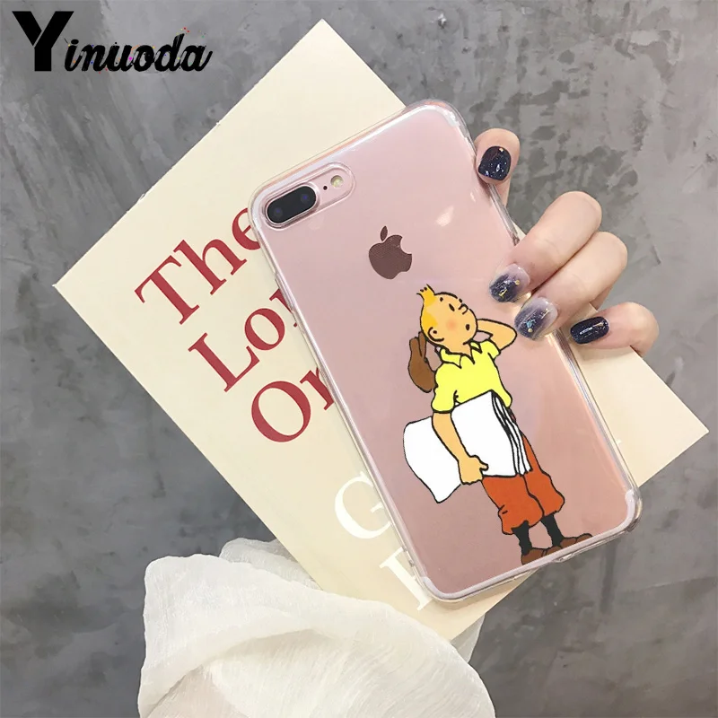 Yinuoda приключения Тинтин милый чехол для телефона iPhone 8 7 6 6S Plus X XS max 10 5 5S SE XR