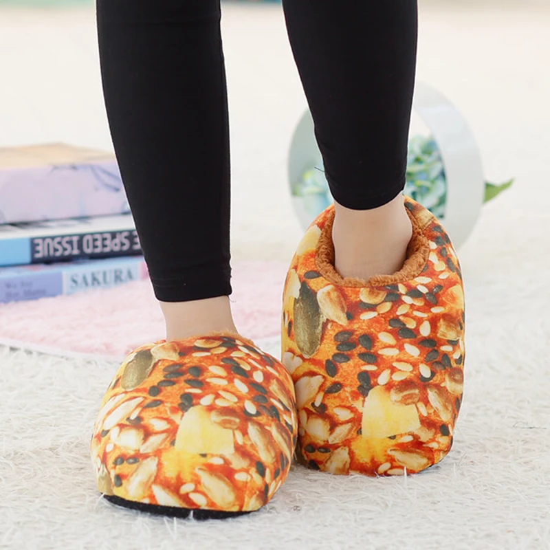 

Newly Cotton Shoes Slippers Casual Home Slippers For Women Men Winter Warm Anti-Slip Plush Slippers Femmes Chaussures One Size