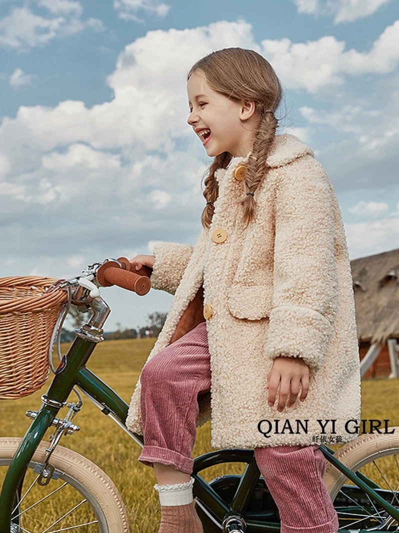 Пальто для девочек на осень и зиму детское летнее Новое Детское шерстяное пальто