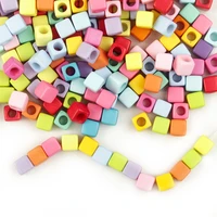 xuqian top seller 100pcs with colored square acrylic macaron loose beads for diy jewelry making b0242