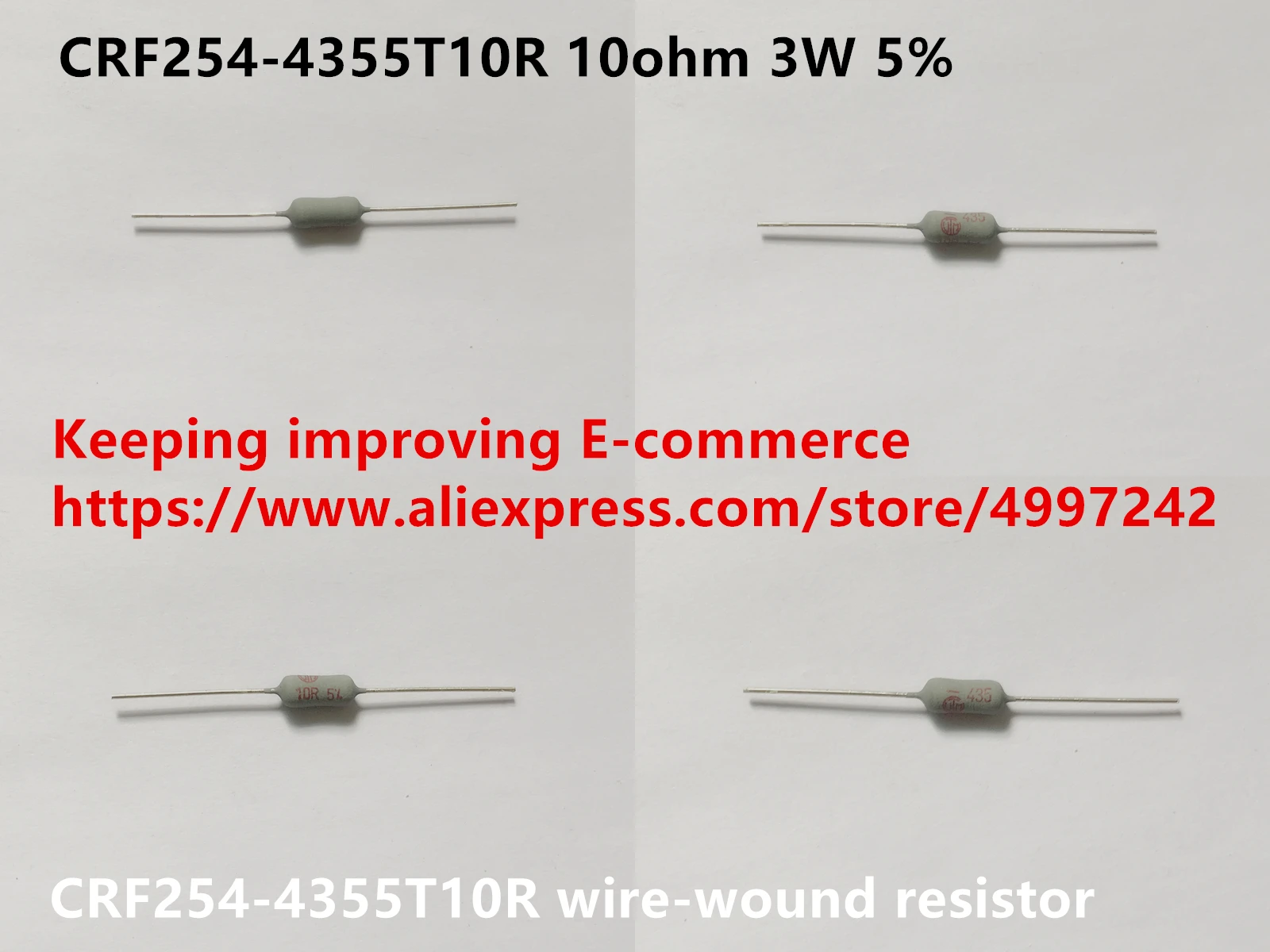 Оригинальный новый 100% CRF254-4355T10R 10ohm 3W 5% Резистор с проволочной обмоткой (индуктор) |
