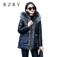women winter thick genuine leather cold resistant jacket fox hair collar down female coats real natural sheepskin %eb%b0%a9%ed%95%9c%eb%b3%b5 rzby273