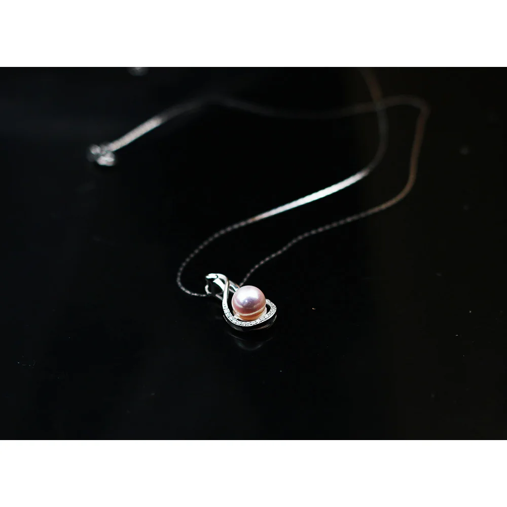 

MADALENA SARARA Freshwater Pearl Pendant Necklace Simple Beauty Pearl Sterling Silver Chain Women Necklace MD-00251