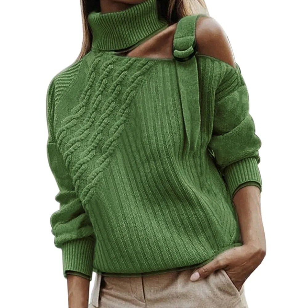 style 2 green Леопардовые свитера, Лоскутная водолазка, женский сексуальный свитер с открытыми плечами, цветные вязанные свитера с рукавом летучая мышь, пуловеры с длинным рукавом - Цвет: style 2 green