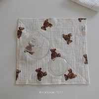 korean style kawaii bear double layer two layer cotton yarn napkin placemat cloth cover cloth coaster cloth cute posing props