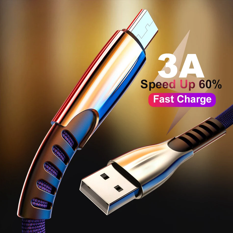 Micro USB кабель 3A Быстрая зарядка зарядное устройство Micro usb кабель для передачи данных samsung s7 s6 J7 J5 Xiaomi Android Мобильный кабель для зарядки телефона