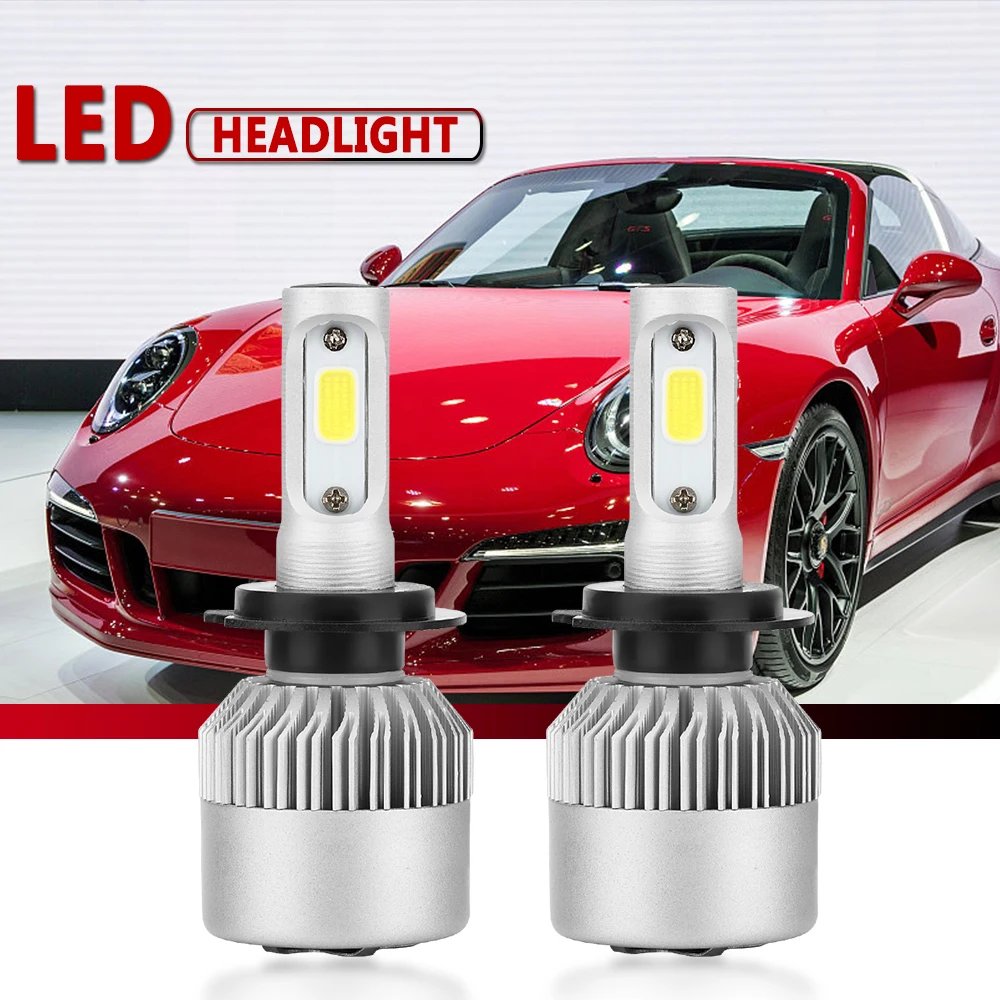 COOLFOX S2 C6 LED H4 H7 LED Headlight H1 H3 H11 H13 9004 9005 9006 9007 880 H27 Car Light Bulbs Auto Lamp 12V 6000k images - 6