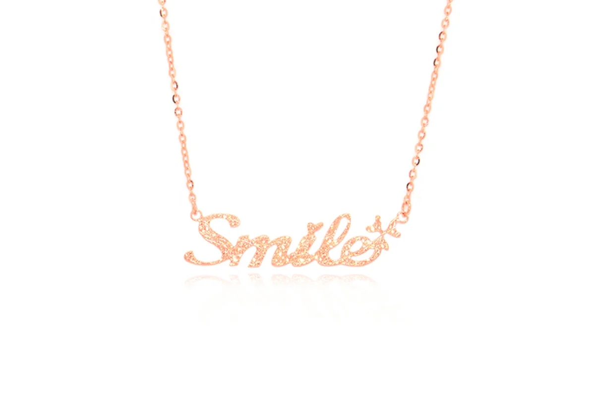 Цепочка с подвеской в виде букв улыбка 18 к|Ожерелья| |