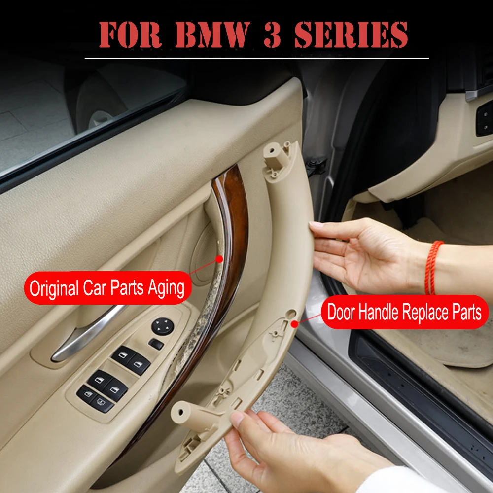 

Car Styling Interior Door Handle Pull Trim Cover For BMW F30 F31 Left Right Inner Panel Black Beige