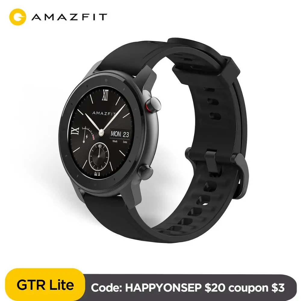 В наличии Amazfit GTR 47 Lite Smartwatch 24 дня Срок службы батареи 5ATM водонепроницаемый 8