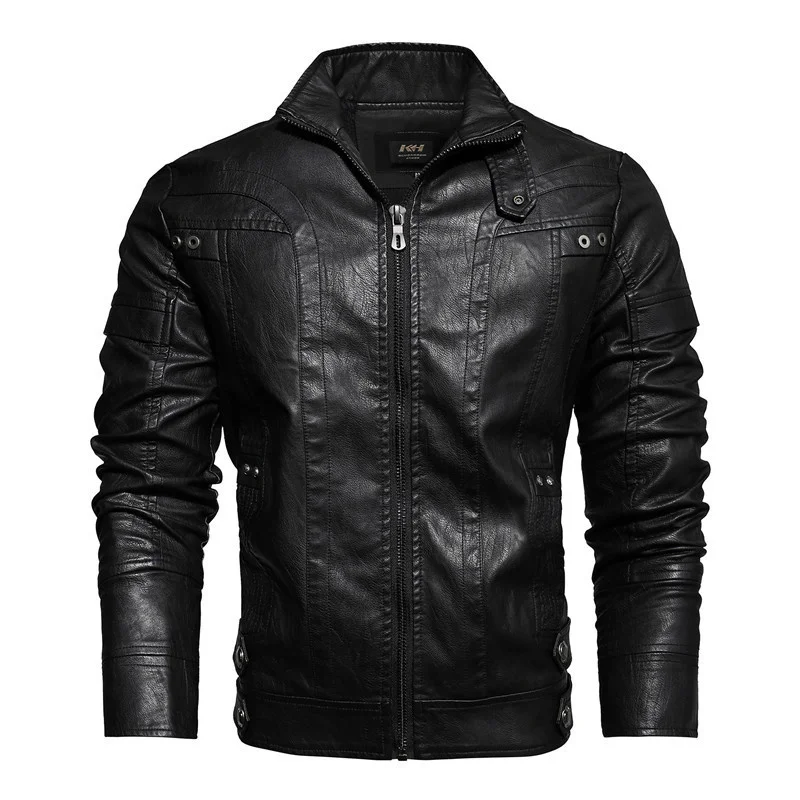 

Men's new leather leather PU top leather jacket fashion