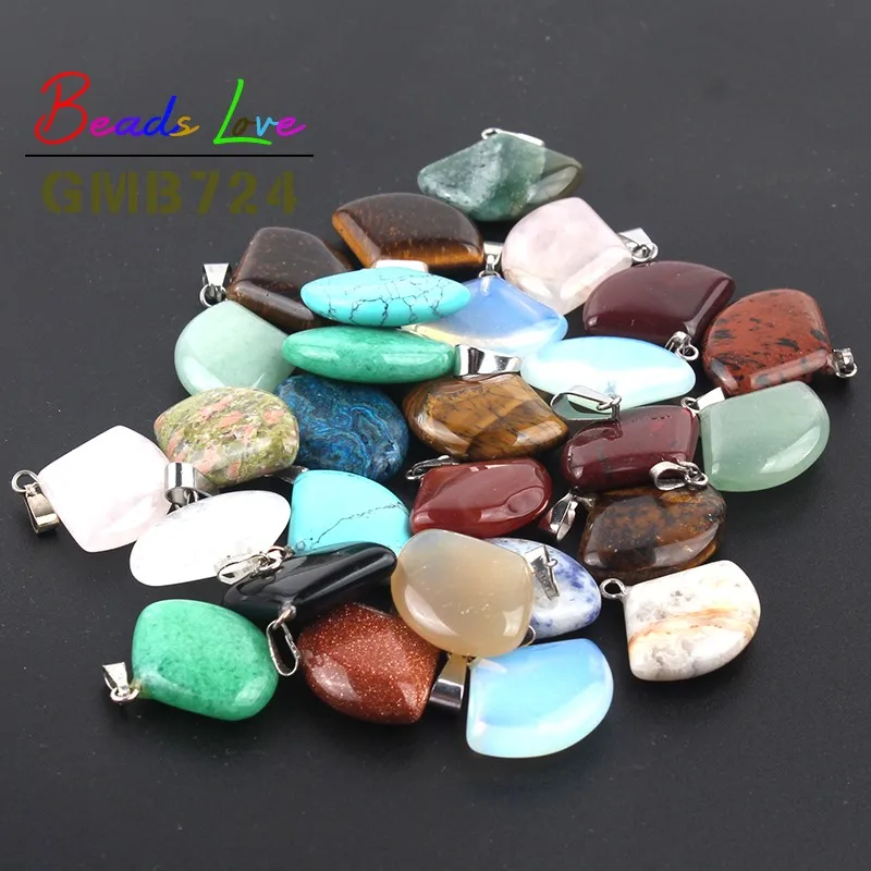 Wholesale 10pcs Mixed Natural Stone Pendant Love Heart Star Charms Pendants for Jewelry Making Diy Bracelet Necklace Accessories images - 6