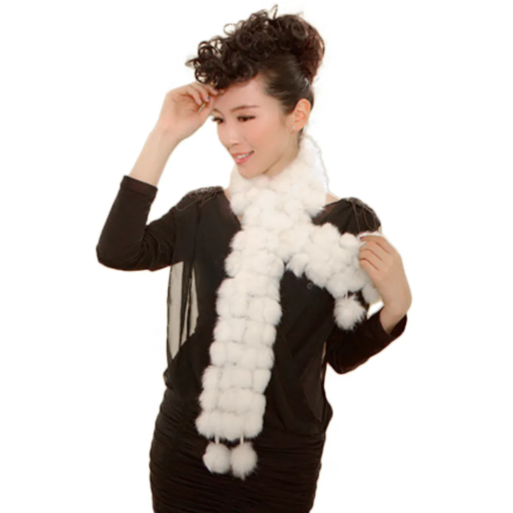 Женский зимний шарф с кроличьим мехом повседневные меховые шарфы бархатный