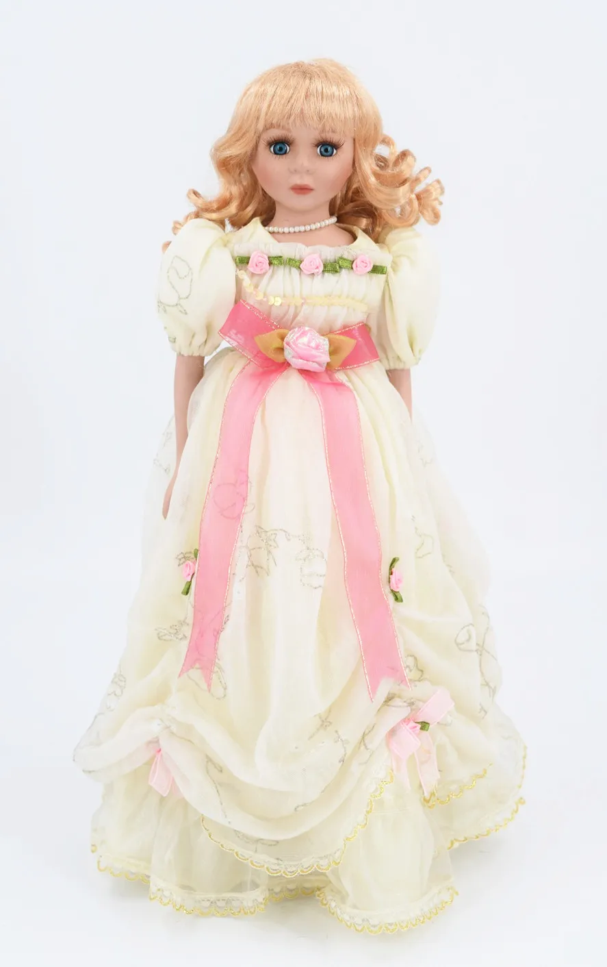 42 см винтажная желтая фарфоровая кукла принцессы день рождения День Святого