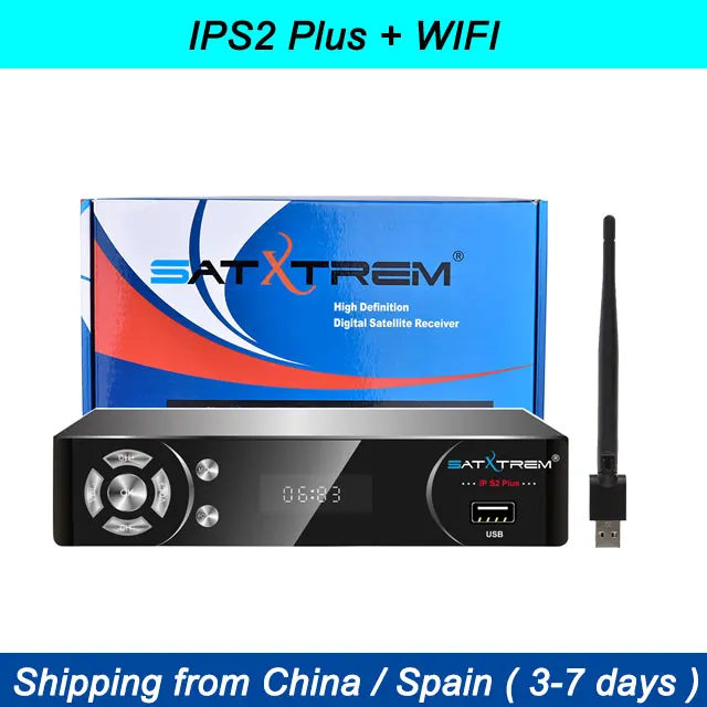 Satxtrem IP-S2 Plus спутниковый ресивертв тюнер DVB-S2 Full HD 1080p with USB WiFi Cccam IPTV телевизорцифровая приставка - Цвет: box with wifi