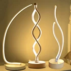 Настольная лампа, 18 Вт, светодиодная, спиральная, в форме волны, ночсветильник с вилкой европейского стандарта, настольная лампа для чтения, Настольная прикроватная декоративная лампа