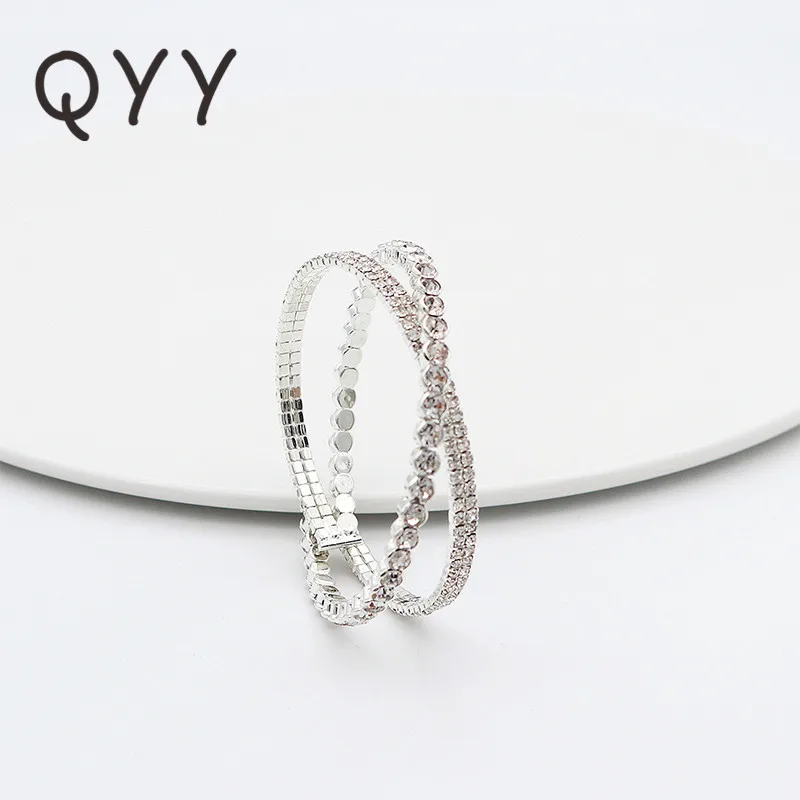 QYY изящный австрийский кристалл браслет модные свадебные женские ювелирные