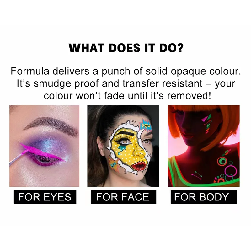 УФ светящаяся масляная краска для Хэллоуина 12 цветов флуоресцентная неоновая