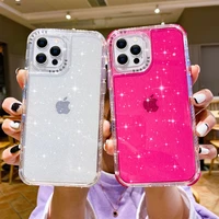 moskado glitter candy color shockproof bumper phone case for iphone 12 11 pro xr x xs max 7 8 7plus transparent dual layer cover