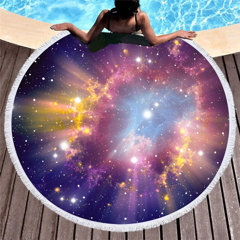 3d печать Ins Cosmic Star речной пляжное полотенце блестящее звездное небо креативный