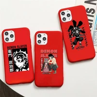 demon slayer japan anime phone case candy color for iphone 6 7 8 11 12 s mini pro x xs xr max plus