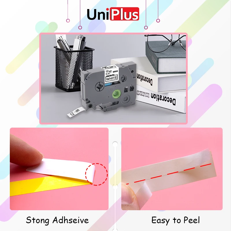 UniPlus Совместимость 931 ленты 12 мм черный на серебристом | Компьютеры и офис