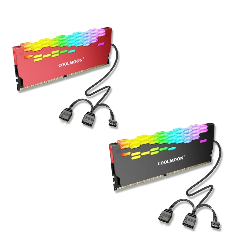

Coolmoon Heatsink High Compatibility 5V 3PIN ARGB Memory Spreader Cooler Addressable RGB Cooling Vest For Desktop
