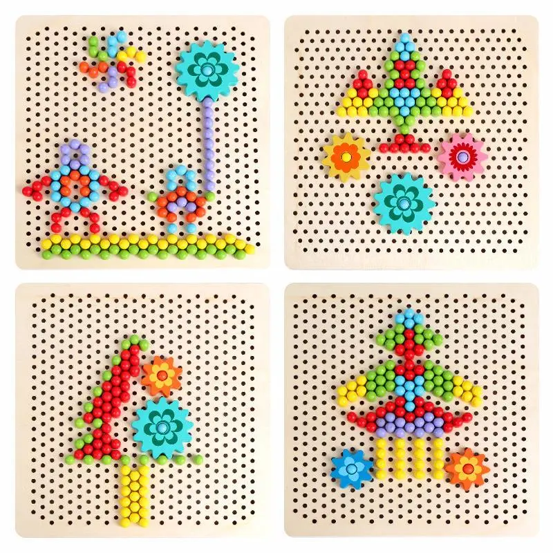 Деревянная обучающая игрушка Монтессори креативные учебные пособия ногти в виде