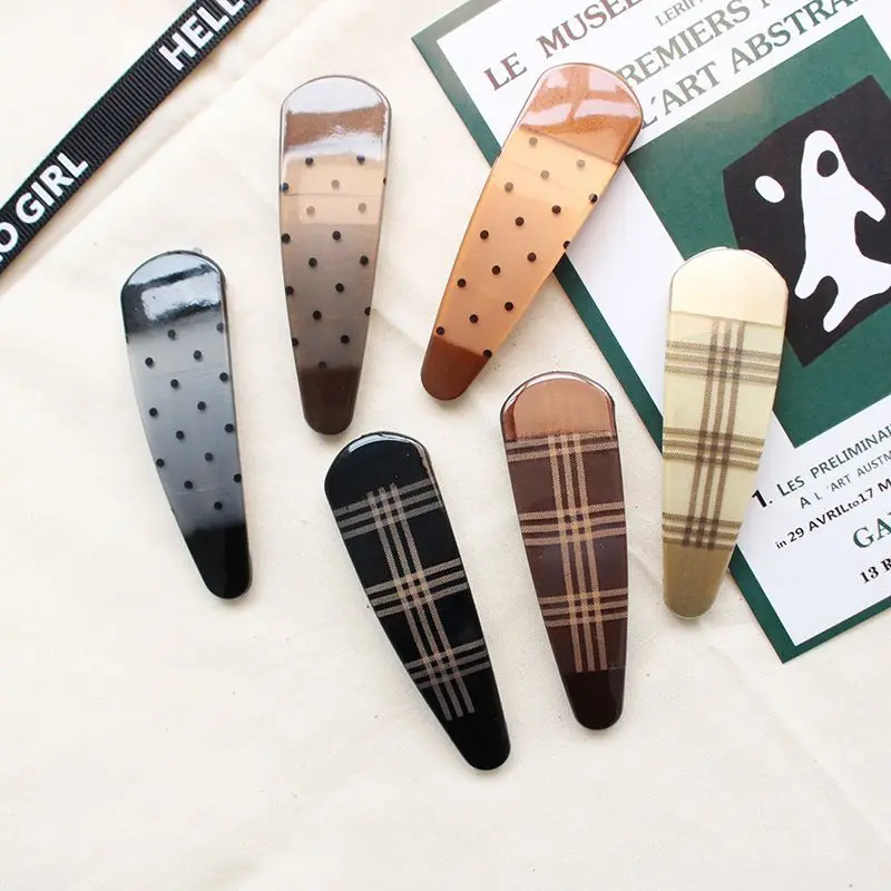 Заколки для волос в французском ретро стиле модные зажимы горошек с леопардовым