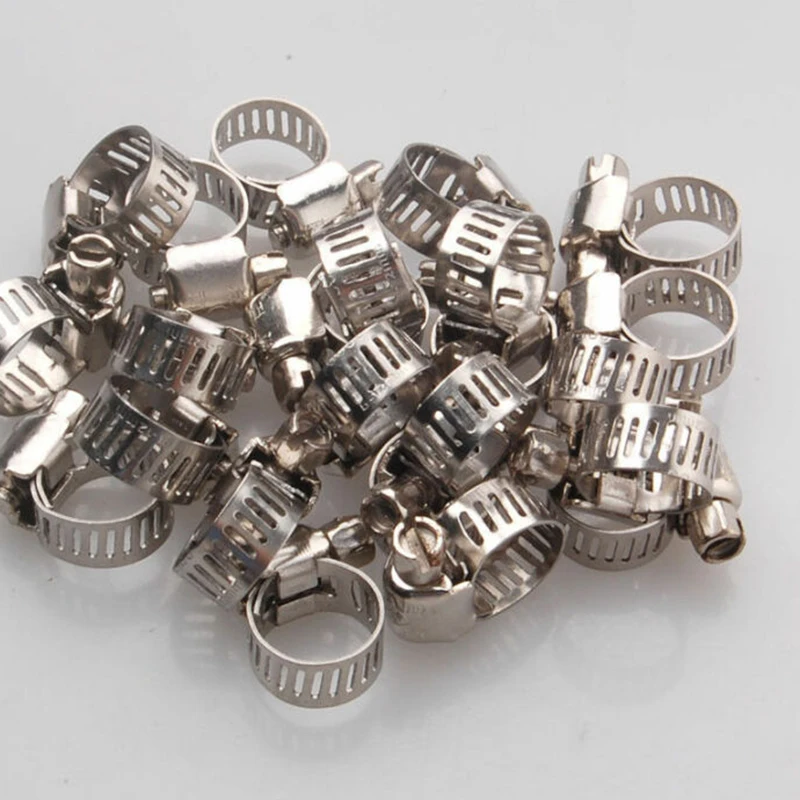 

Accessories Clips Drive Hose Silver Stainless Steel 1/2"-3/4" Adjustable